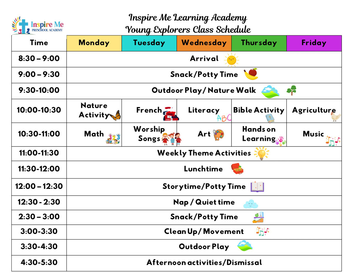 Classroom schedules