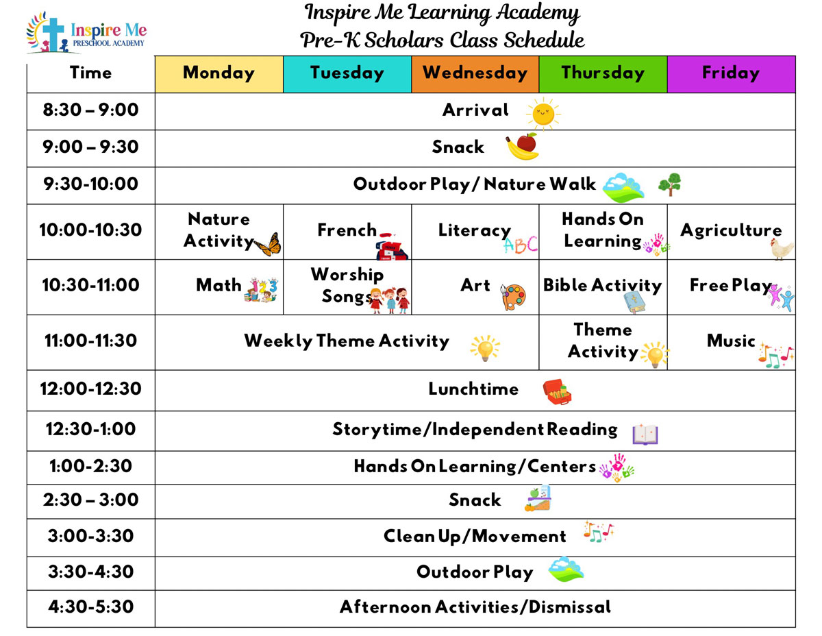 Classroom schedules
